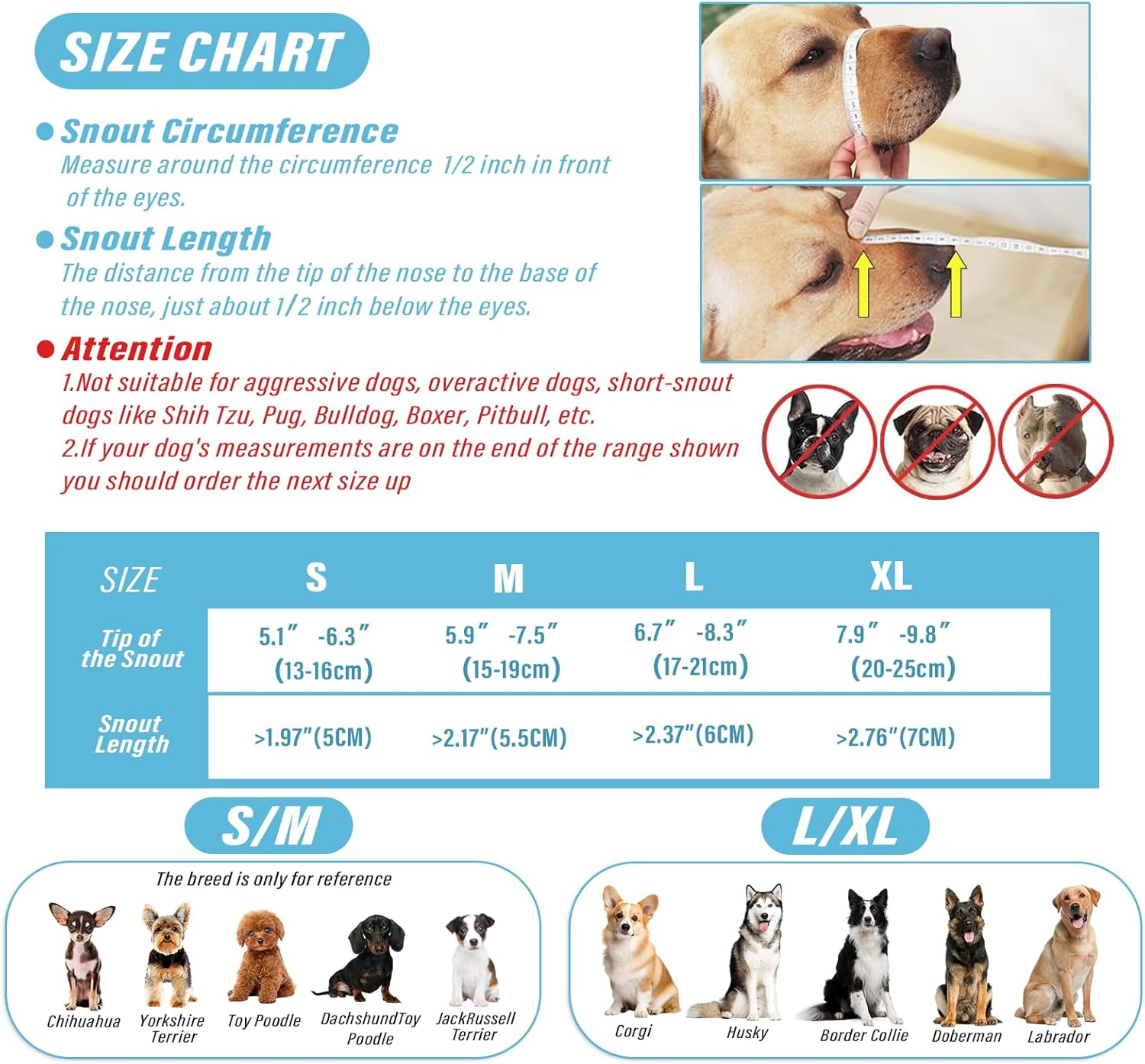 Viiotu Dog Muzzle, Adjustable Comfortable Anti-Bark Breathable Mesh Muzzle for Small, Medium Dogs, Secure Fit for Safe Breathing and Drinking (L) image number 1