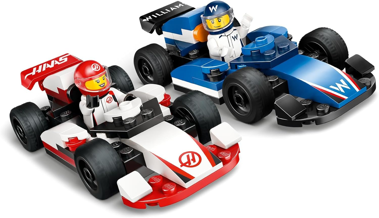 LEGO City F1 Williams Racing & Haas F1 Race Cars Building Toy for 4+ Year Old Boys, Girls & Toddlers, Formula 1 Construction Set with 2 Kids Toy Cars and 2 Driver Minifigures, Model Kit for Fans 60464 image number 1
