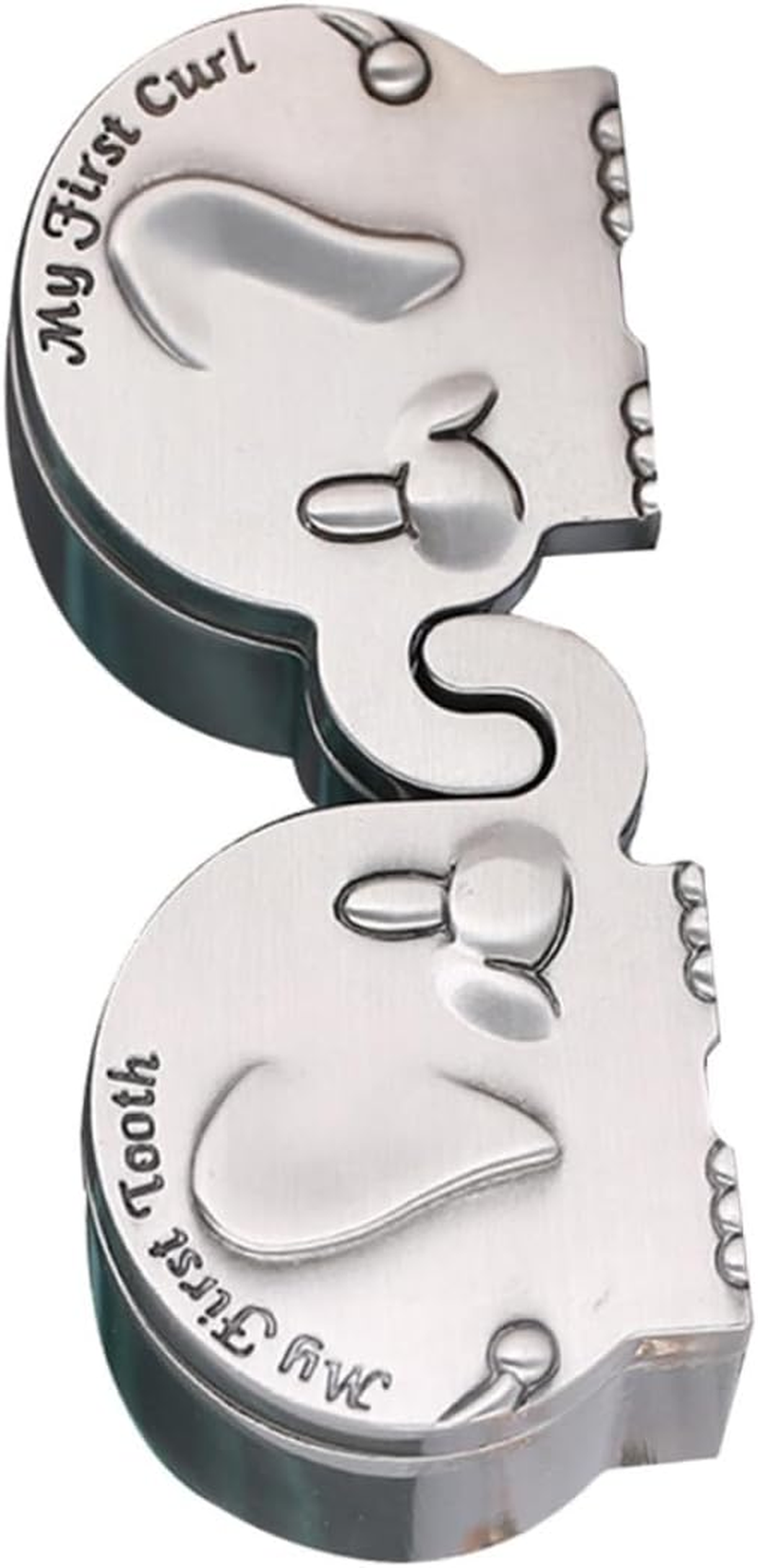 Fetal Hair Collection Box Metal Small Hair Teeth Storage Box Silver for Newborn Keepsake and Elephant Shower image number 4