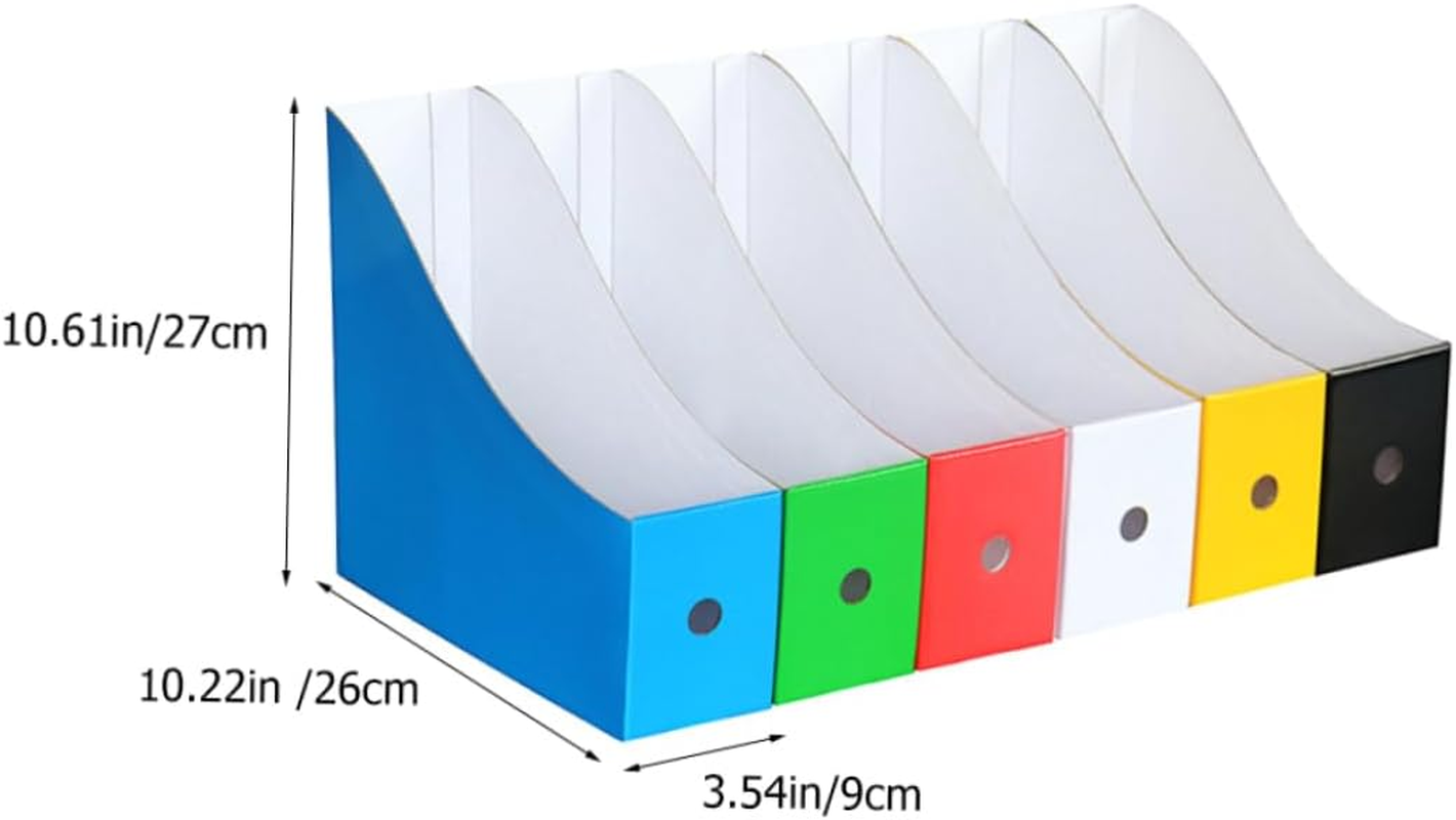 TEHAUX 6-Color Paper File Document Organizer Rack with Opp Bag, Desktop File Holder for Student Desk, Office Magazine Storage Box with Stickers, Document Folder Storage System image number 6