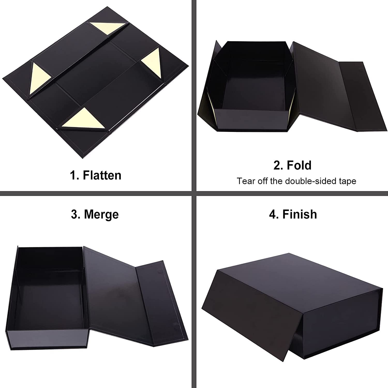 Magnetic Gift Boxes with Lids 320X240X90Mm Large Gift Boxes for Presents, Holographic Silver Luxury Sturdy Foldable Cardboard Box with Magnetic Closure (1 Pcs) image number 6