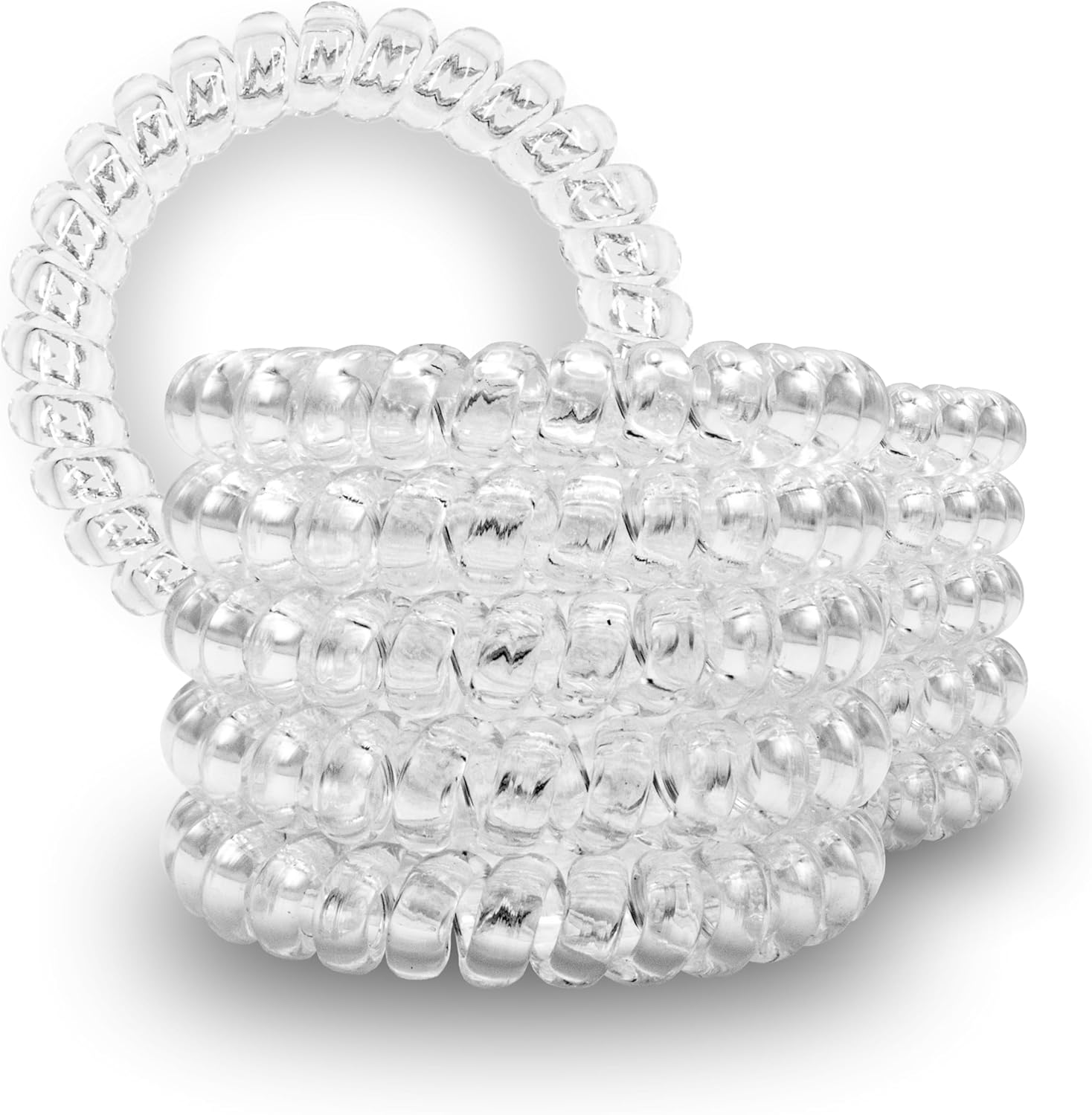 Specora - Spiral Hair Scrunchies Pack of 10-5 Cm TPU Transparent image number 1