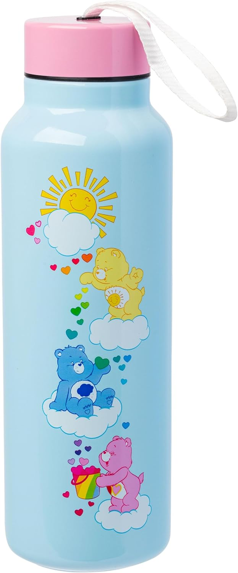 Silver Buffalo Hello Kitty Kawaii Milk Stainless Steel Water Bottle with Strap, 27 Ounces