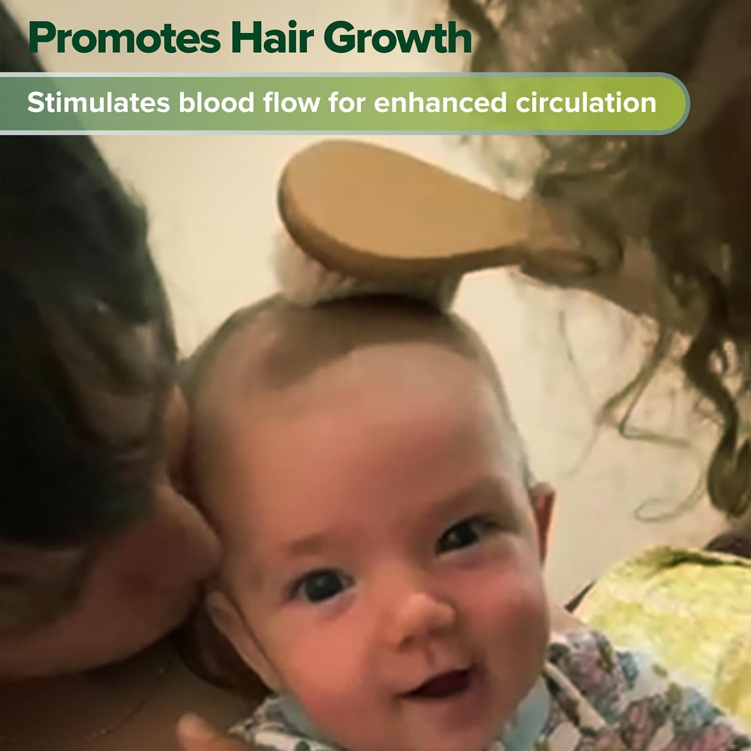 Haakaa Wooden Baby Hair Brush,Soft Bristle Hair Brush for Kids,Prevent Cradle Cap,Natural Soft Goat Bristles,Perfect Baby Registry Gift image number 4