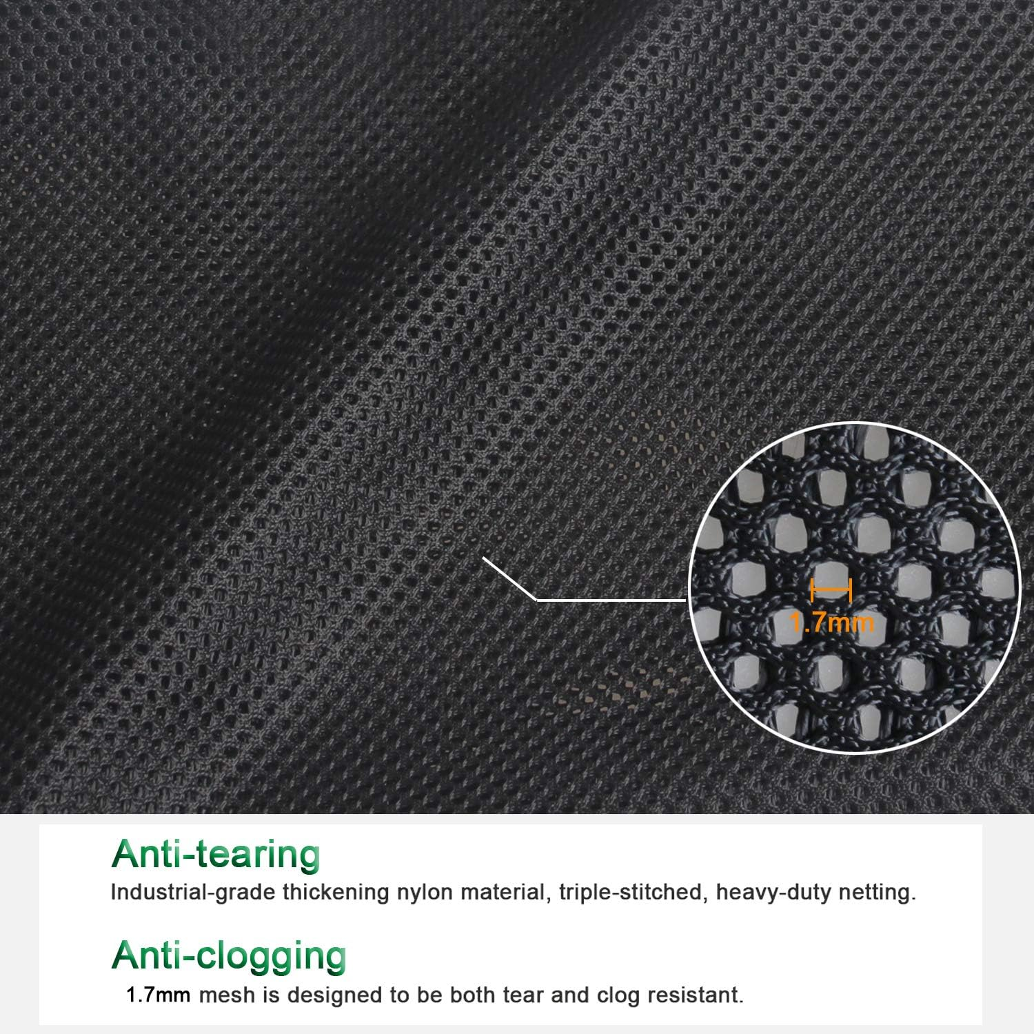 17.7"X 17.7" Large Pump Barrier Bag, Pond Pump Filter Bag, Black Media, Nylon Mesh Bag, Swimming Pool Filters(Black) image number 3