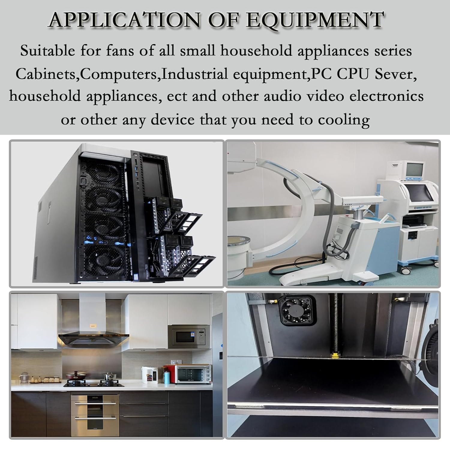 Ronyaoko 12Cm Computer Case Fan,120Mm Cooling Case Fan for Computer Cases Cooling,12V DC 2-Pin,Quiet Fan, with Metal Finger Guard Grill, Black 120Mmx25Mm Fan image number 3