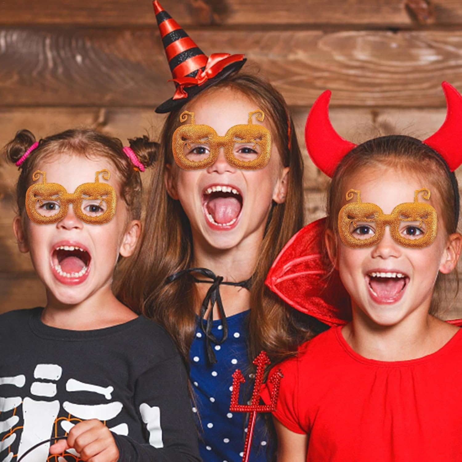 Pumpkin Glasses | Dress up Glasses | Costume Eyewear, Cosplay Glasses, Halloween Selfie Props, Prom Cosplay Rave Eyewear, Novelty Eyewear image number 5