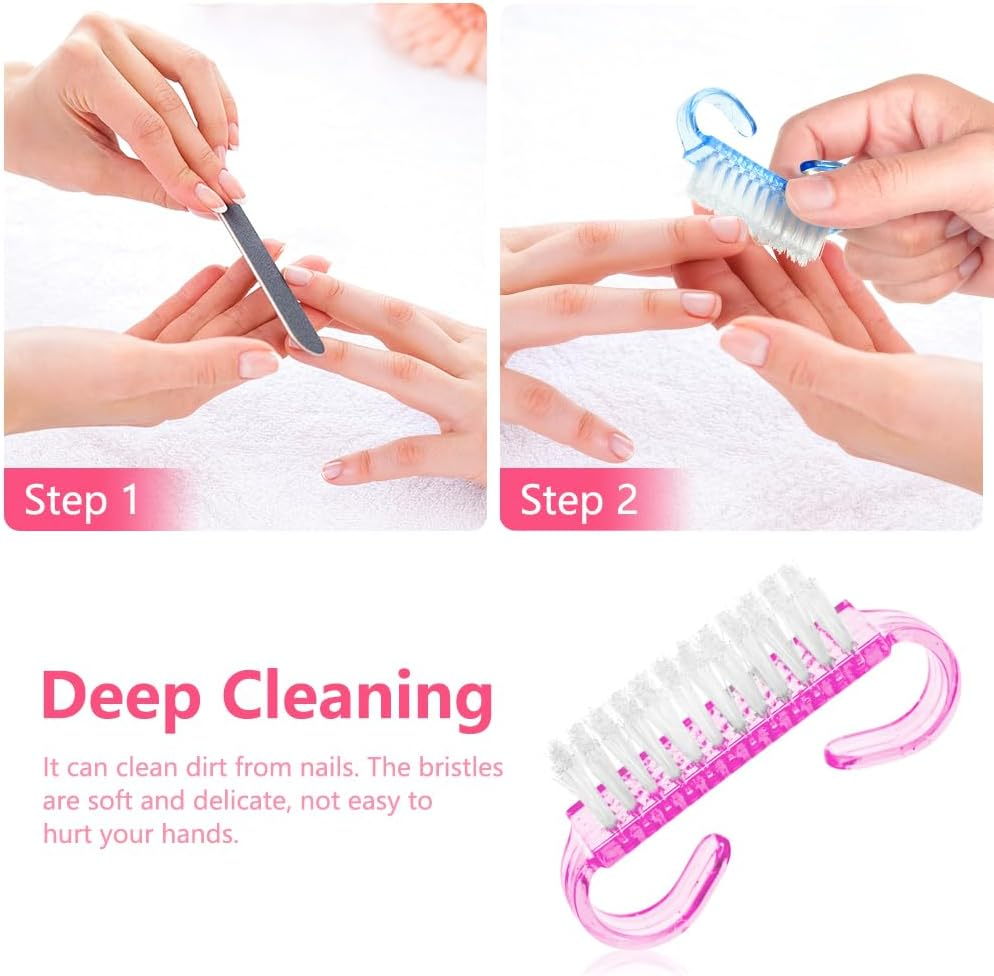 LOPHE Nail Brush, 4-Piece Hand Wash Brush Set with Hard Bristles, Plastic Nail Brushes for Hands, Fingernails, Sink - Pack Of 6 Hand Wash Brushes image number 3