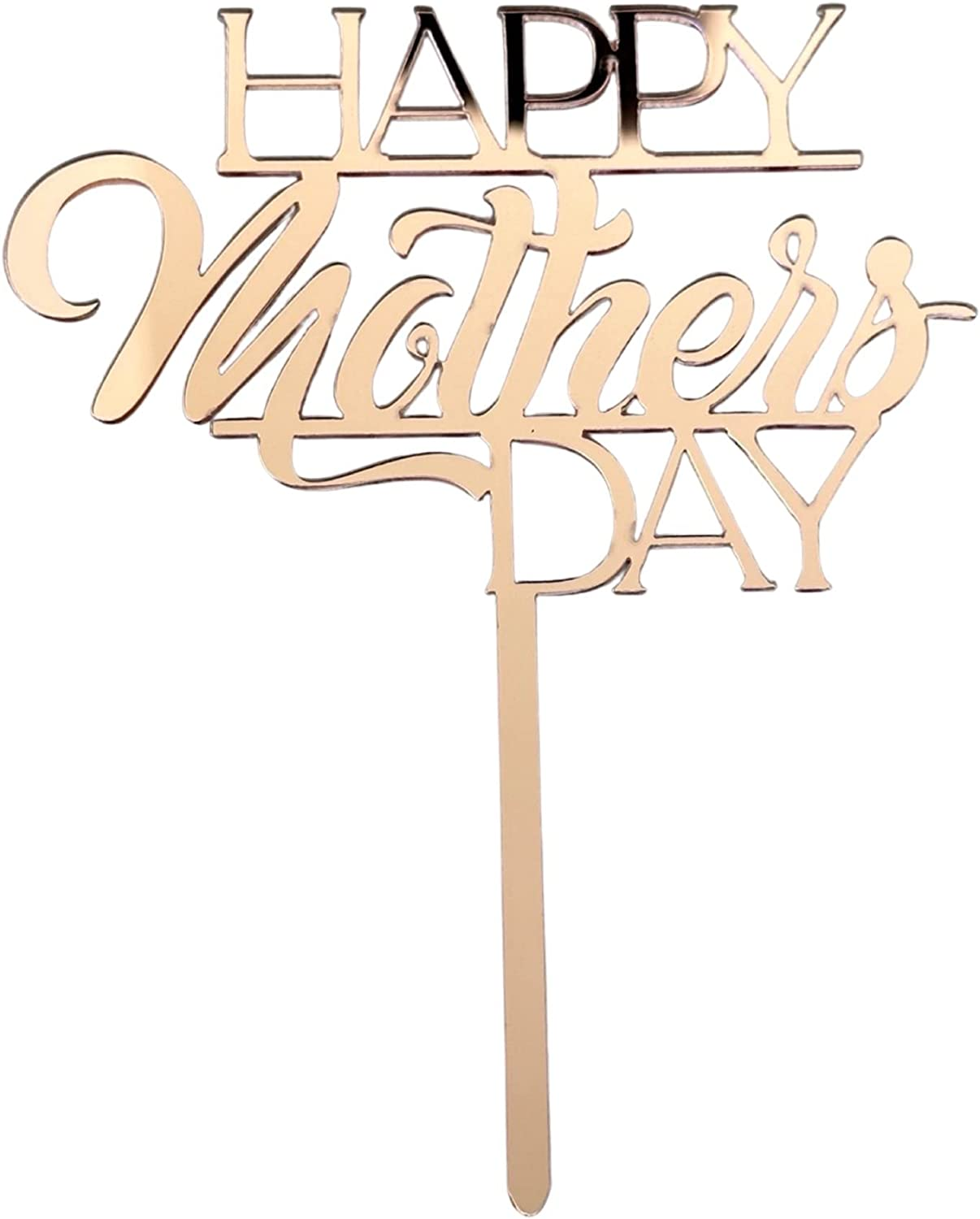 Mother'S Day Cake Topper, Mum, Acrylic Happy Mother'S Day Cupcake Topper for Birthday Mother'S Day Cake Party Decoration Supplies Gold Best Mum Ever Pink Rose (C - Pink Rose Gold) image number 5
