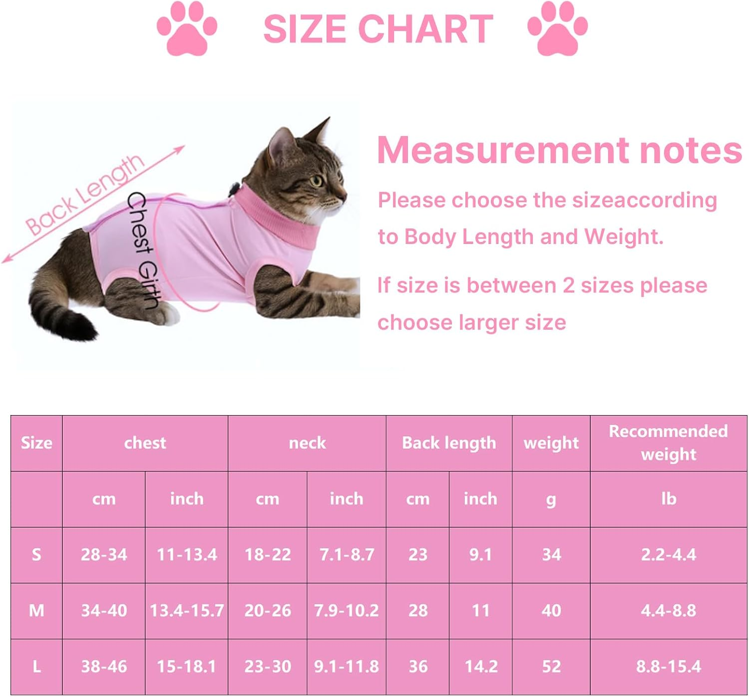 Velmoriah Cat Recovery Suit, Breathable Cat Onesie after Surgery Female for Abdominal Wounds or Skin Diseases, Kitten Surgery Recovery Suit for Cats anti Licking (Pink, S) image number 2