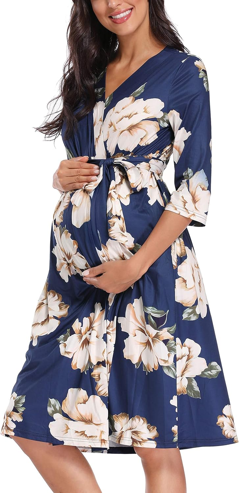 Maternity Hospital Robe Labor and Delivery Nursing Robe Maternity Sleepwear Pregnancy and Postpartum Breastfeeding