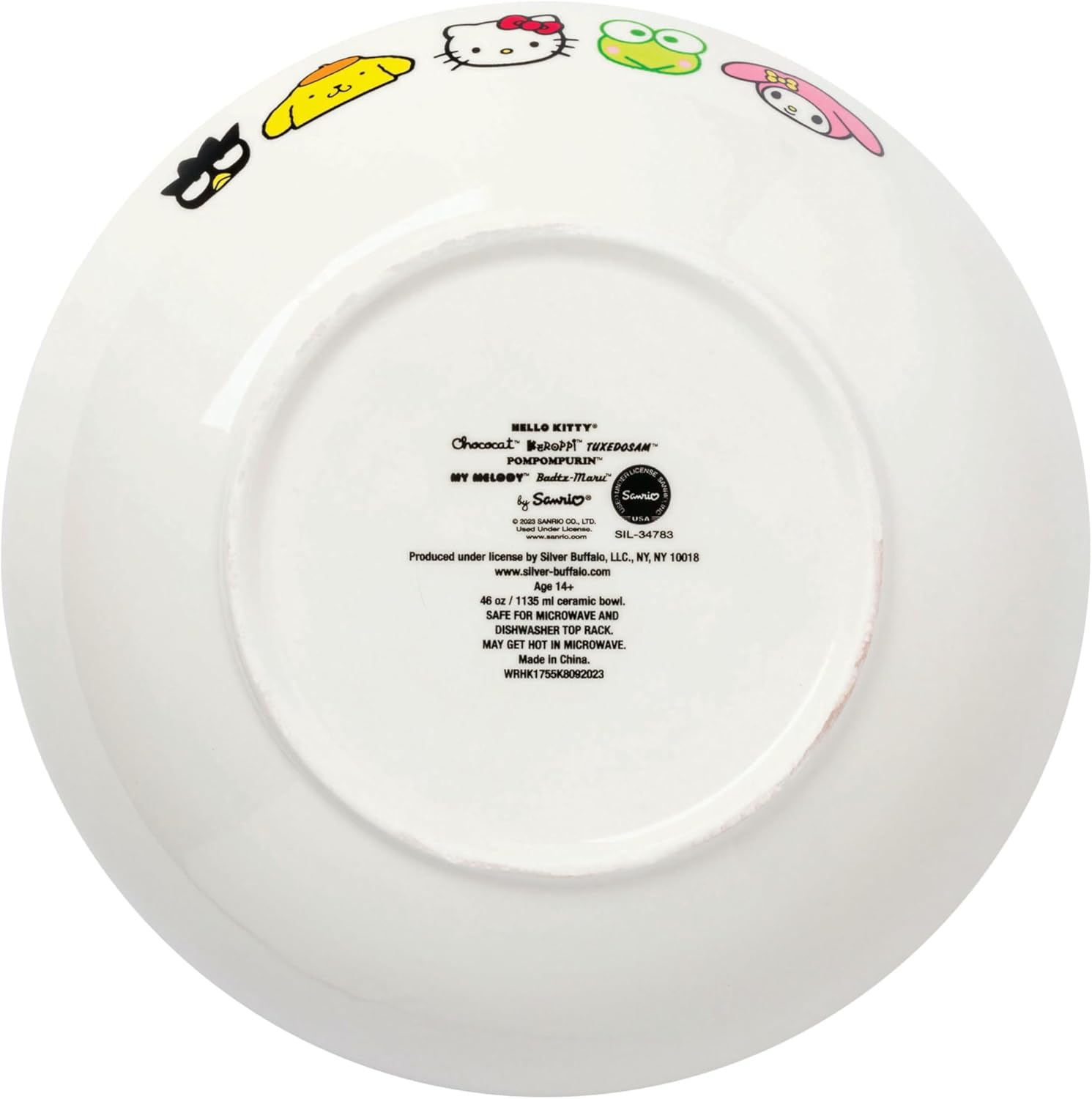 Silver Buffalo Hello Kitty Sitting Coupe Ceramic Dinner Bowl, 9 Inches - Hello Kitty And Friends image number 2