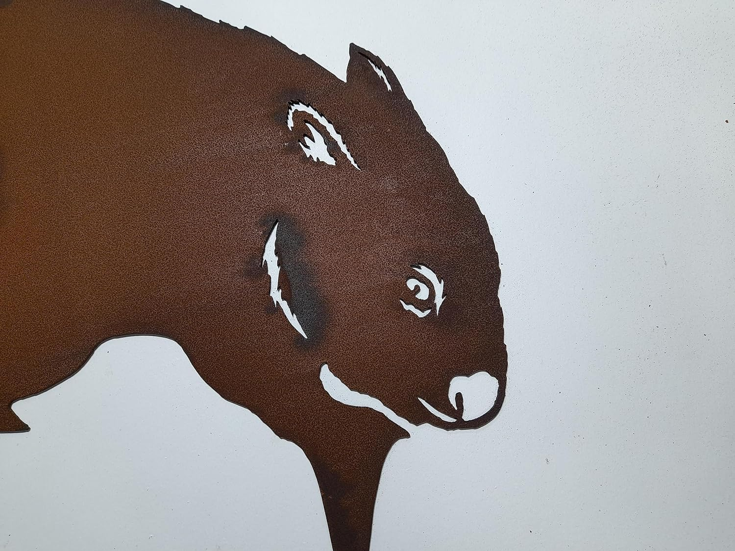 Wombat Garden Stake - Australian Made Rusted Metal Garden Art image number 3