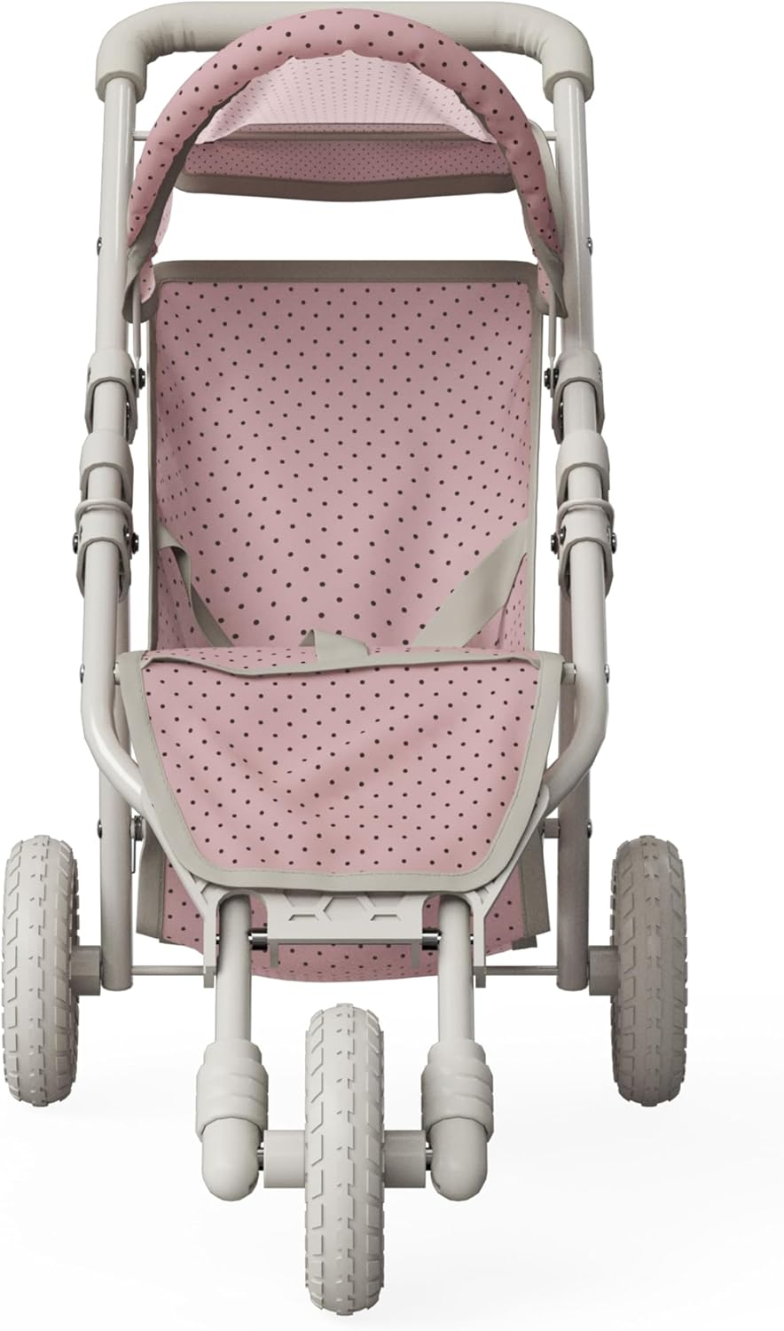 Olivia&rsquo;S Little World Polka Dot Princess Baby Doll Jogging Stroller Toy Pram, Pink/Grey image number 4