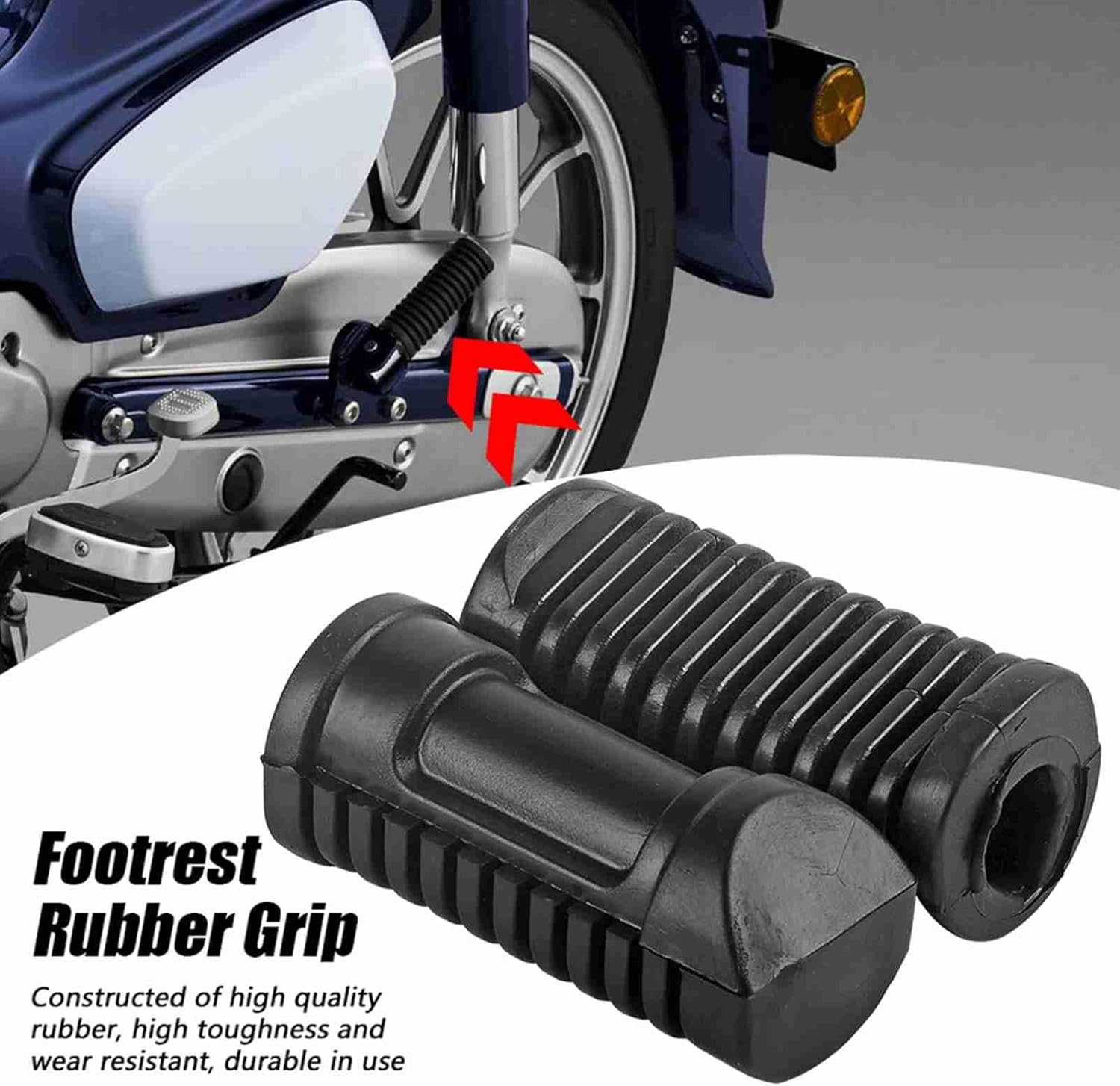Rubber Pad, Motorcycle Foot Peg Pedals, Facilitate with Comfortable Driving CG 125, Black image number 5