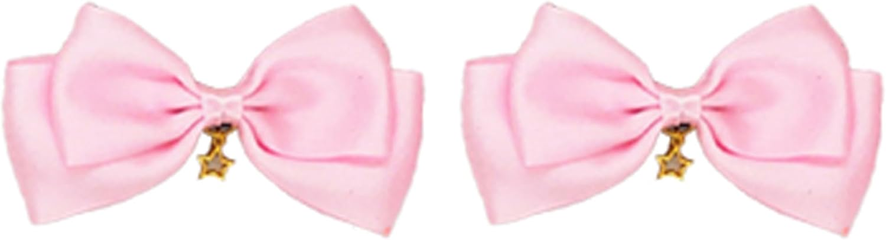 Ribbon Clip with Star Charm, Set of 2, Pink image number 6