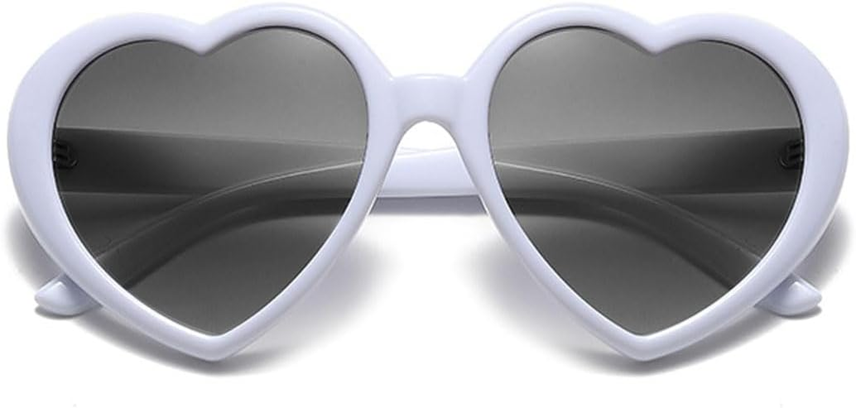 FADXIN Polarized Heart Shaped Sunglasses Oversized Vintage Fashion Love Eyeglasses Party Shopping Favors - Blue Gradient Blue image number 3