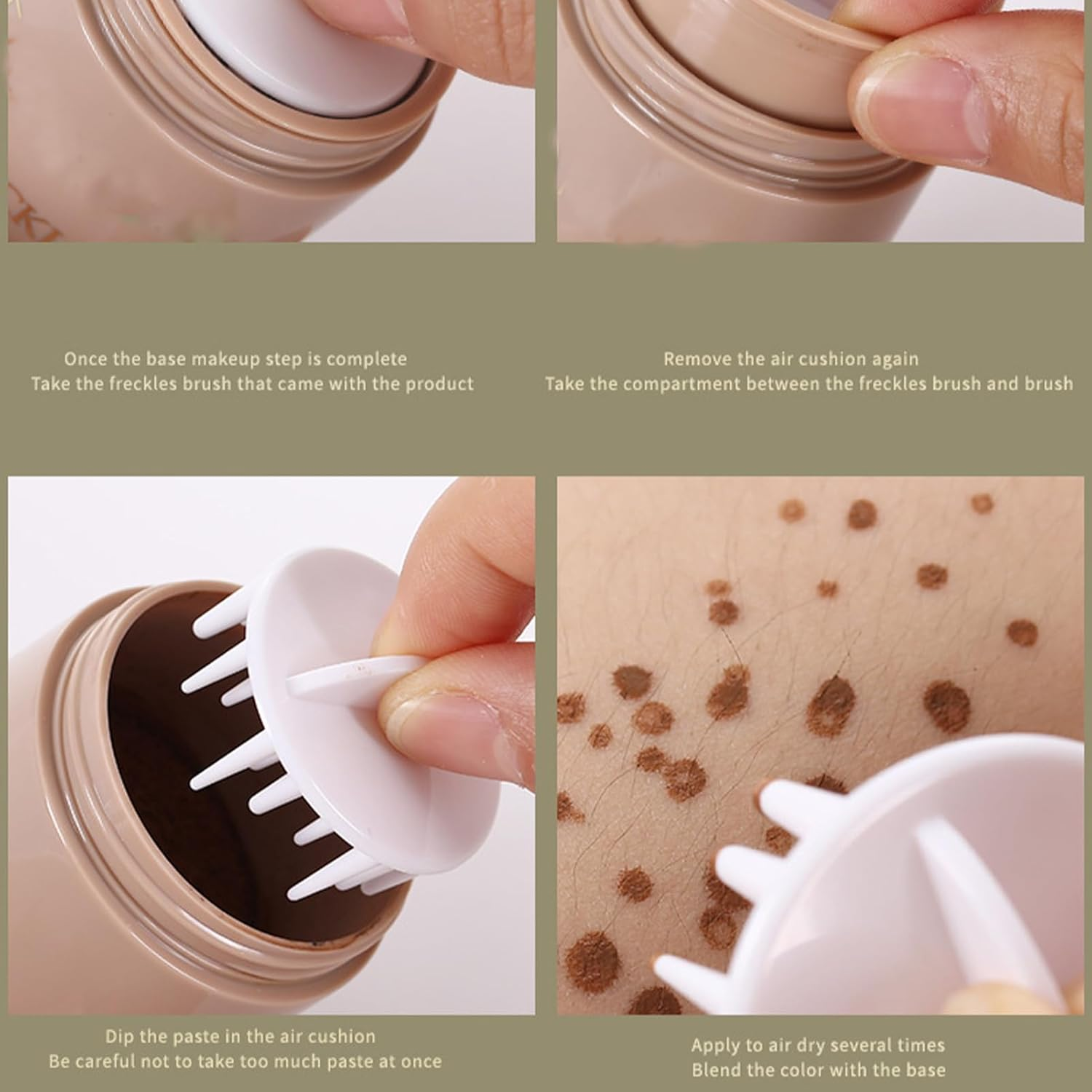 Freckles Pen, Speckles Pen, Beauty Water-Resistant Fake Freckles Stamps Liquid Air Cushion for Skin Makeup Enhancement Natural Look image number 3