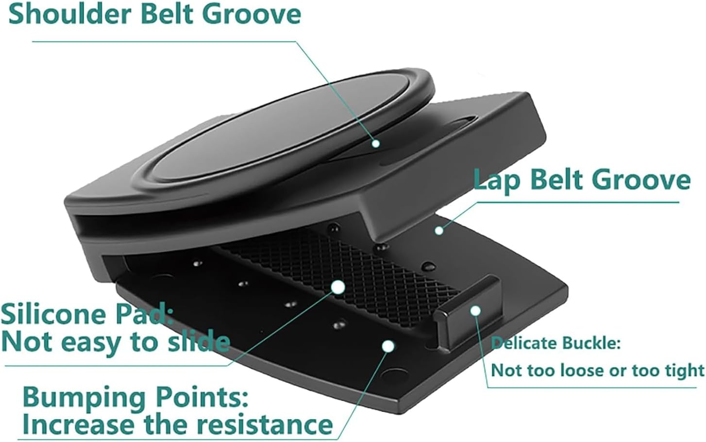 2 Pack Universal Car Seat Belt Clips, Adjustable Shoulder Strap Adjuster for Kids & Adults, Reduces Neck Irritation, Easy Install Safety Lock Clips for Vehicles, Universal Seatbelt Adjuster image number 5