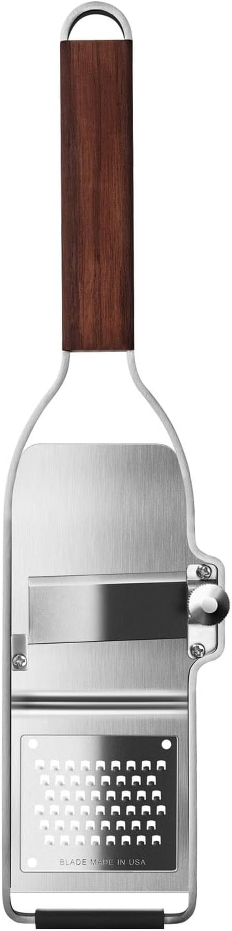 Microplane Master Series 2-In-1 Truffle Tool Slicer & Grater W/Adjustable Thickness Knob - High-Quality Ultra-Sharp Fine Blade, Two Blade Options for Grating & Slicing for Effortless Food Preparation