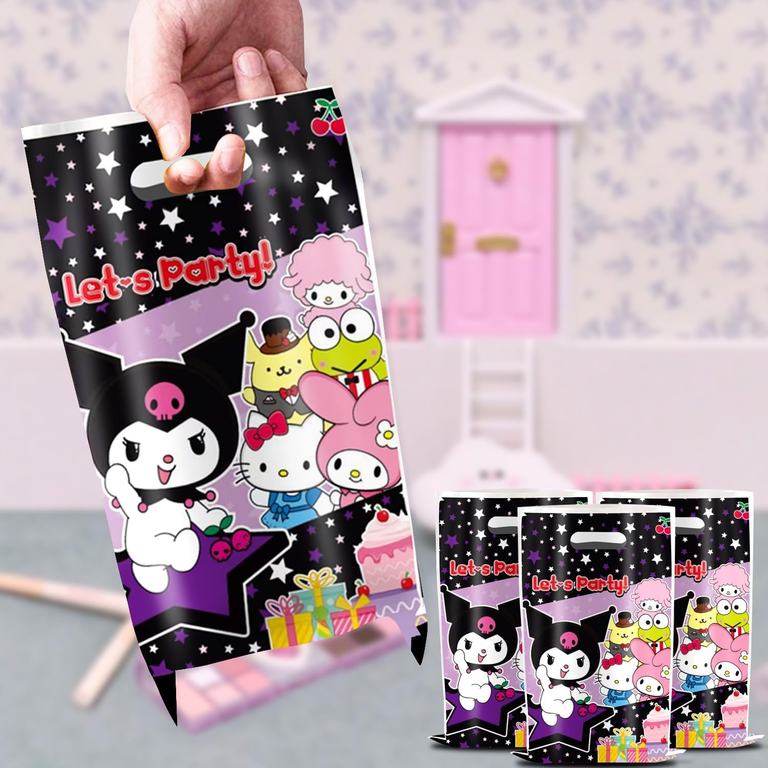 Losede 30Pcs Birthday Party Gift Bags (2 Pack) - Black, 6X9 Inches - Cartoon Theme - Gift Bags - Party Supplies image number 6