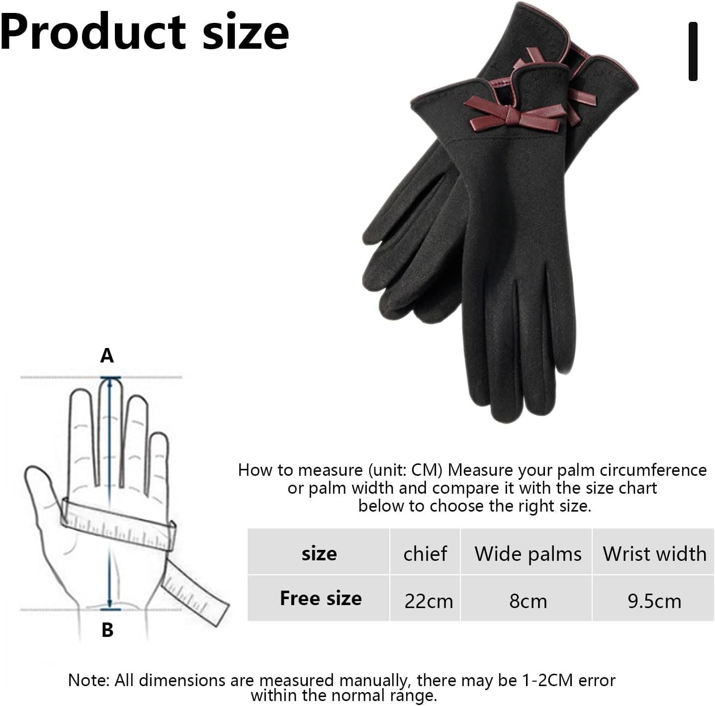 ZVCXOE Women Winter Gloves Warm Windproof Cold Protection Women Touchscreen Typing Full Finger for School Bicycle Travel image number 3