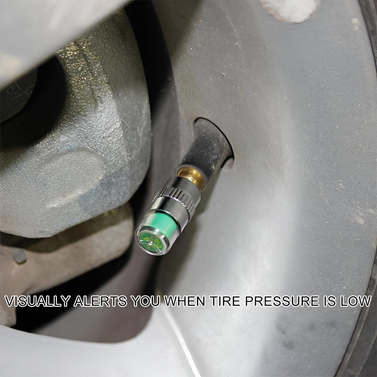 8PCS Tire Pressure Monitor Valve Stem Caps, 2.4 Bar 36PSI Pressure Monitor Stem Covers with 3-Color Eye Alert, Easy to Read Sensor Indicator Tire Valve Cap for Most Car Truck SUV (Silver) image number 4