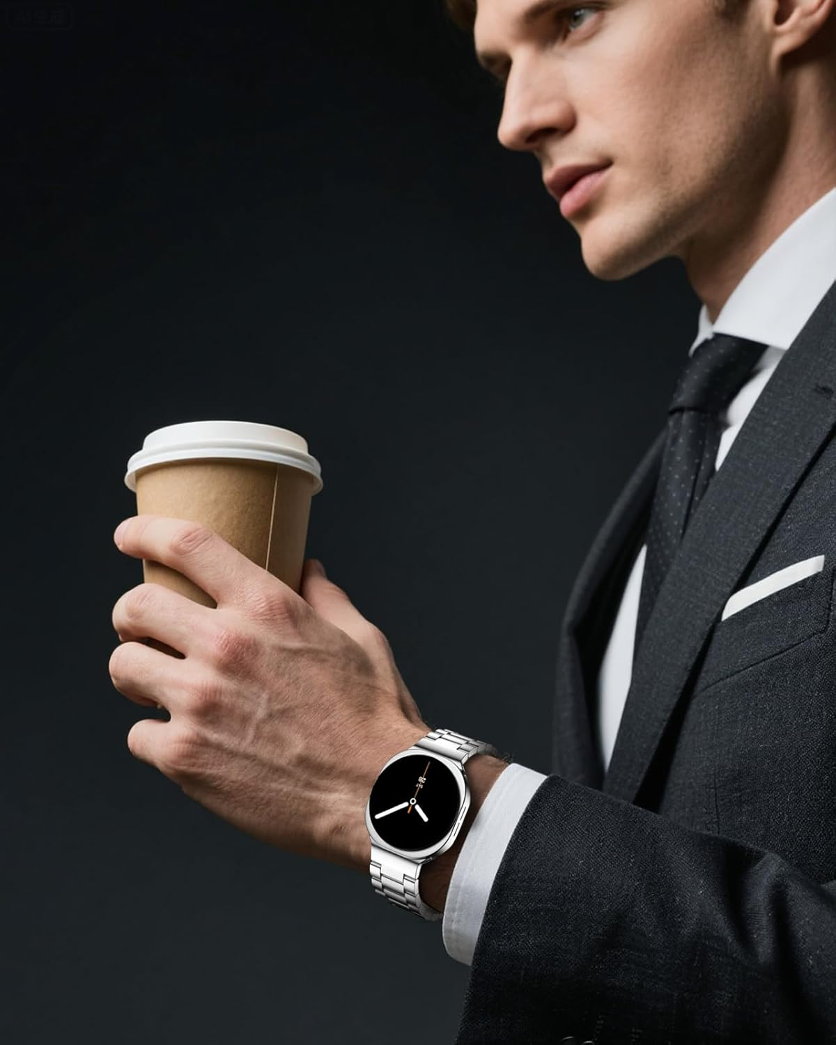 Metal Strap Compatible with Samsung Galaxy Watch 8 40Mm/44Mm/Classic 46Mm, Galaxy Watch 8 Strap, Gapless Business Stainless Steel Band for Men and Women image number 3