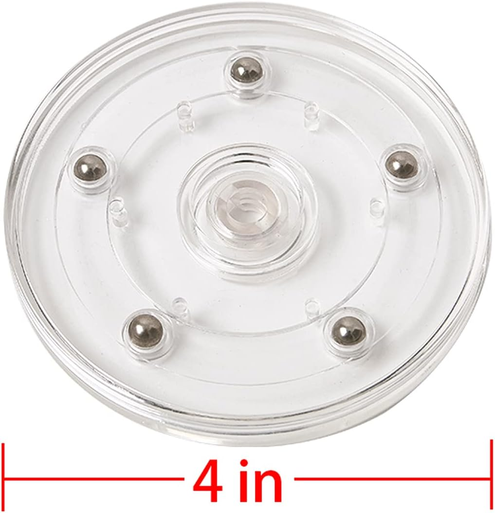 2 Pack 4" Lazy Susan Turntable Acrylic Ball Bearing Rotating Tray for Spice Rack Table Cake Kitchen Pantry Decorating TV Laptop Computer Monitor image number 3