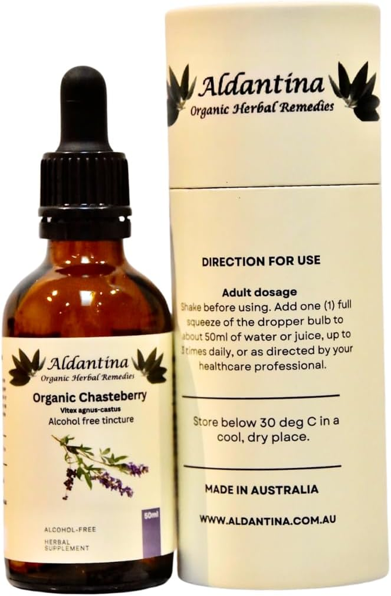 Organic Chasteberry Tincture/Extract, Australian Made, Alcohol Free (50Ml) image number 1