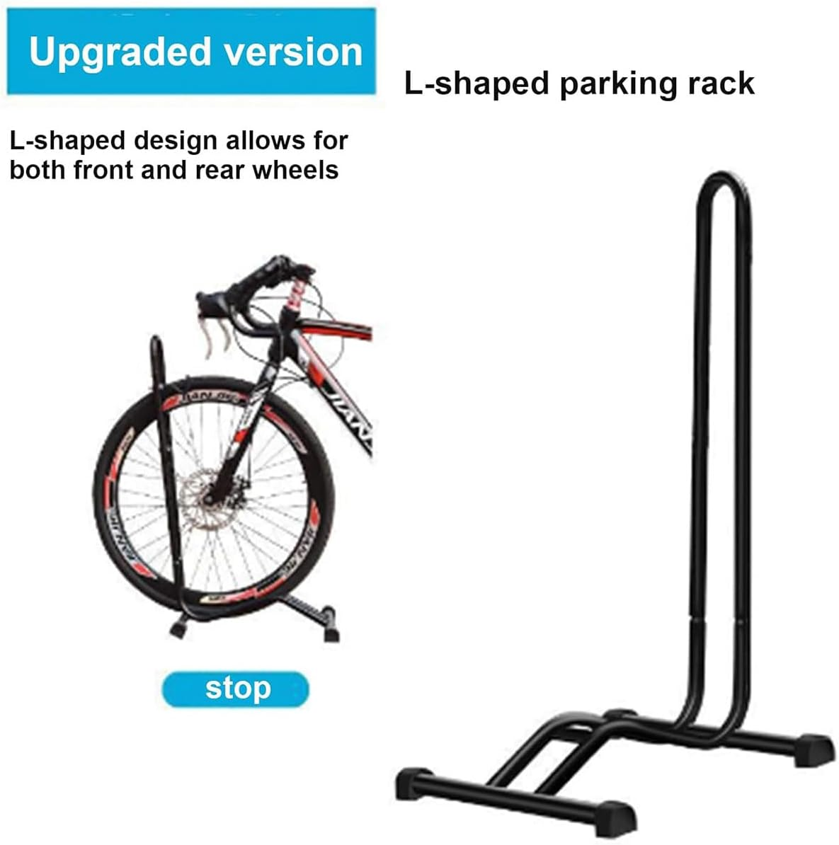 AIMALL Mountain Bike Stand L-Shaped Frame, Road Bicycle Parking Rack, Plug-In Maintenance Display, Easy Setup, Sturdy Metal Construction, No Tools Required image number 2