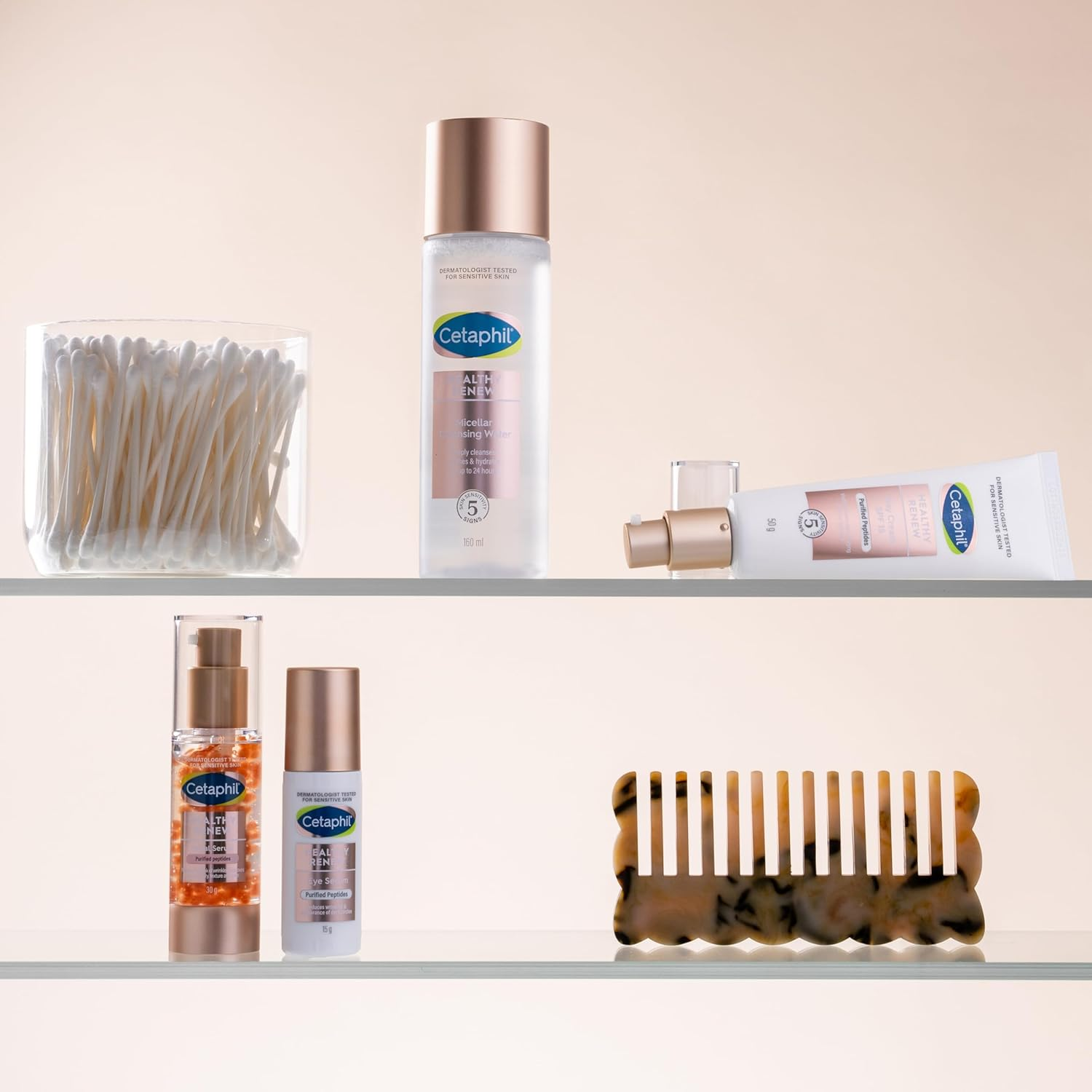 Cetaphil Healthy Renew Micellar Cleansing Water 160Ml, Make up Remover for Sensitive Skin, Provides 24 Hour Hydration, Dermatologist Tested. image number 2