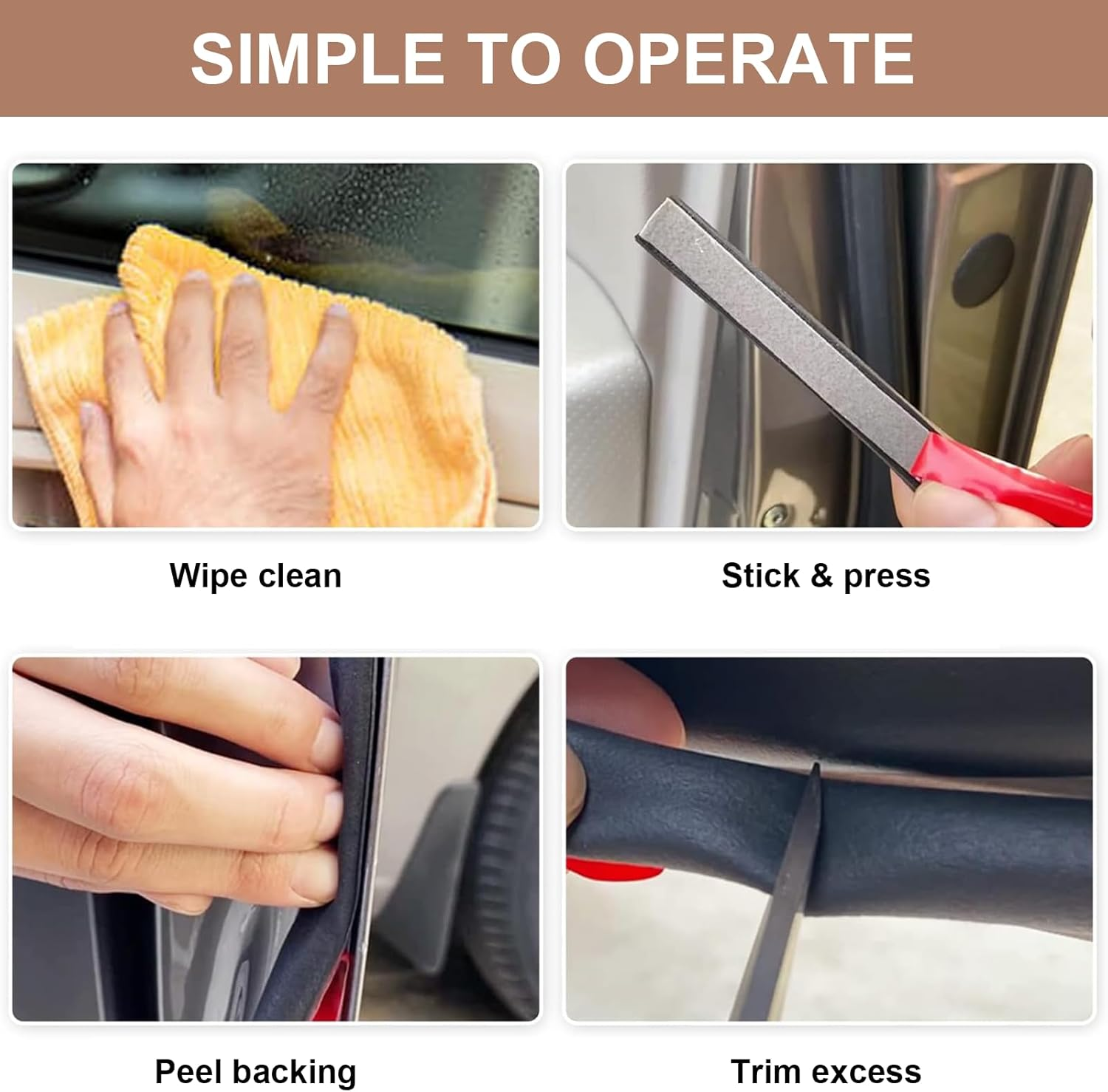 MAEZOE 10M Car Door Seal Strip 16X16Mm &ndash; Noise Reduction & Waterproof Weather Stripping &ndash; Easy Install Rubber Seal for Cars, Trucks, Rvs & Home Windows image number 4