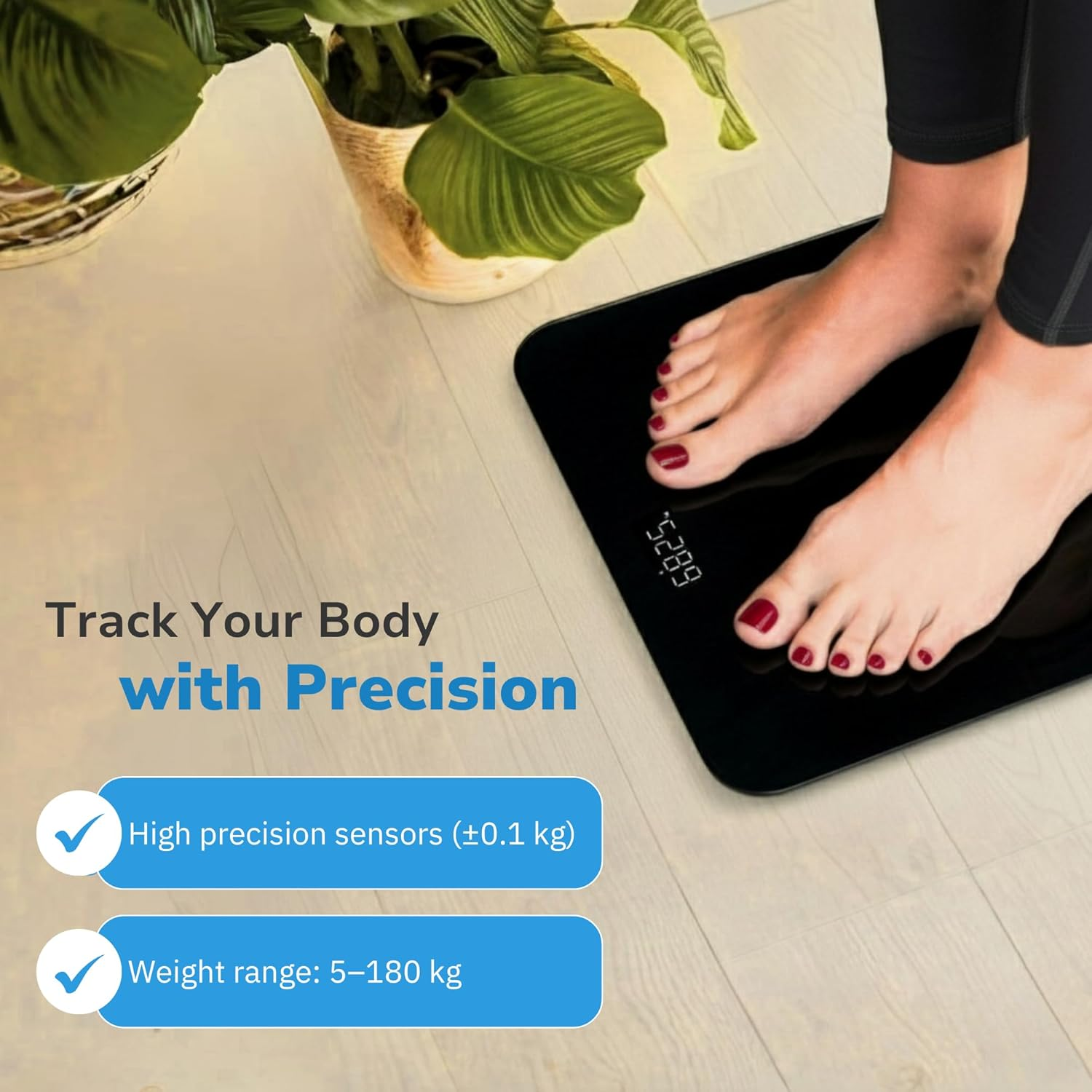 Origin Medical Digital Bathroom Scales &ndash; Premium Glass Design, High-Precision Sensors & Bluetooth Connectivity for Accurate Weight Tracking image number 3
