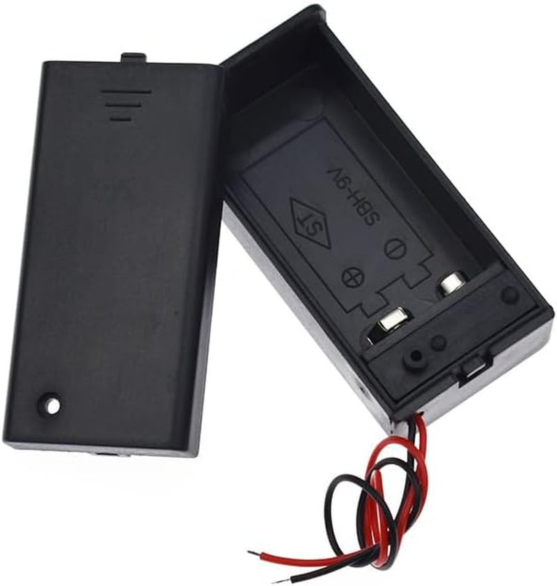 5Pcs 9V Battery Holder with Switch, Case Included