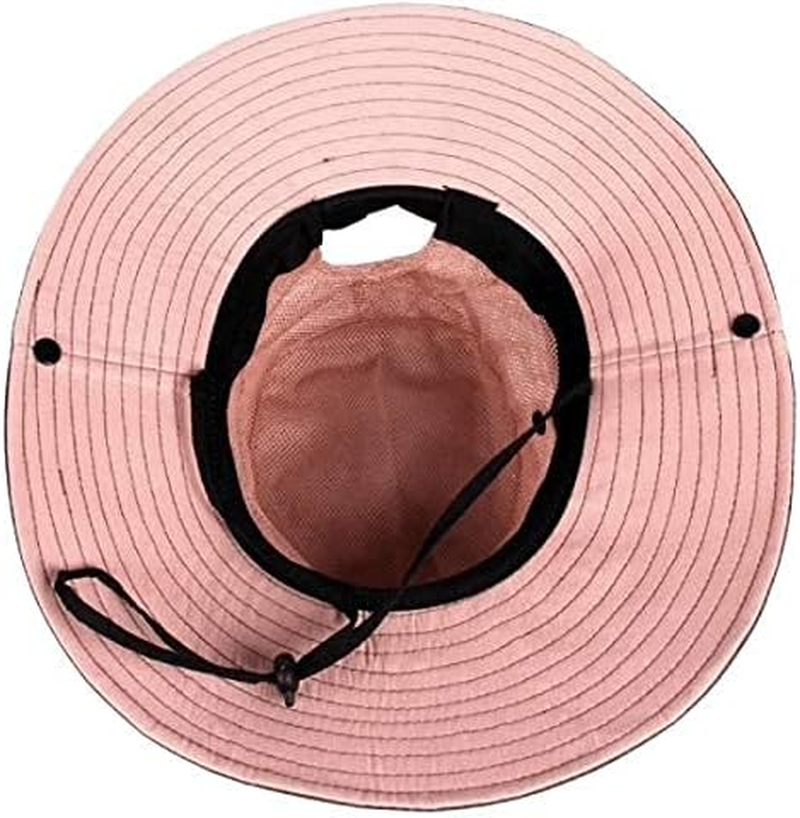 Women-Sun-Hat Safari-Sun-Protection Bucket - Beach-Outdoor Summer Hat Ponytail-Wide-Brim Breathable image number 6