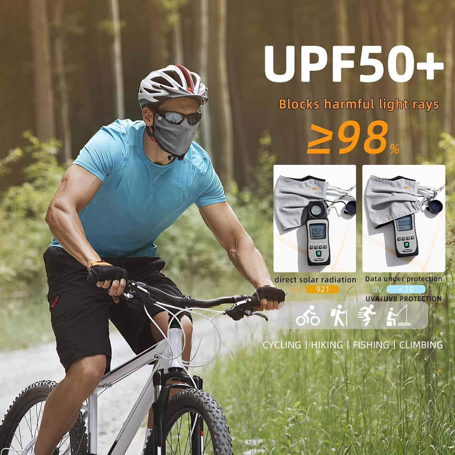 UV Face Shield Washable Reusable Sun Protection Face Mask for Motorcycle Running Riding Exercise and Other Sports 3Pcs image number 5