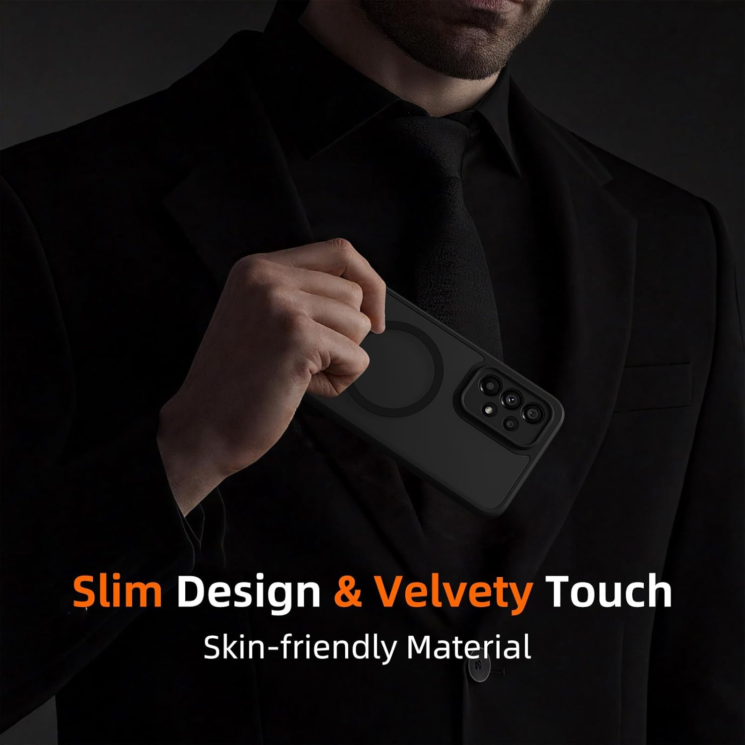 Pnakqil Magnetic for Samsung Galaxy A53 5G Case for Magsafe, Matt Translucent Mobile Phone Case for Samsung A53 with 2 Tempered Protection Glass, PC Hardness Back Scratch-Resistant Shockproof Thin image number 3