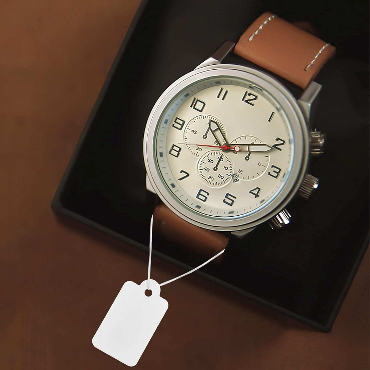 White Price Tags 100 Pieces White Marking Writable Tags, with String, Marking Strung Price Tag, White Paper Tag Jewelry (23X13Mm) image number 4