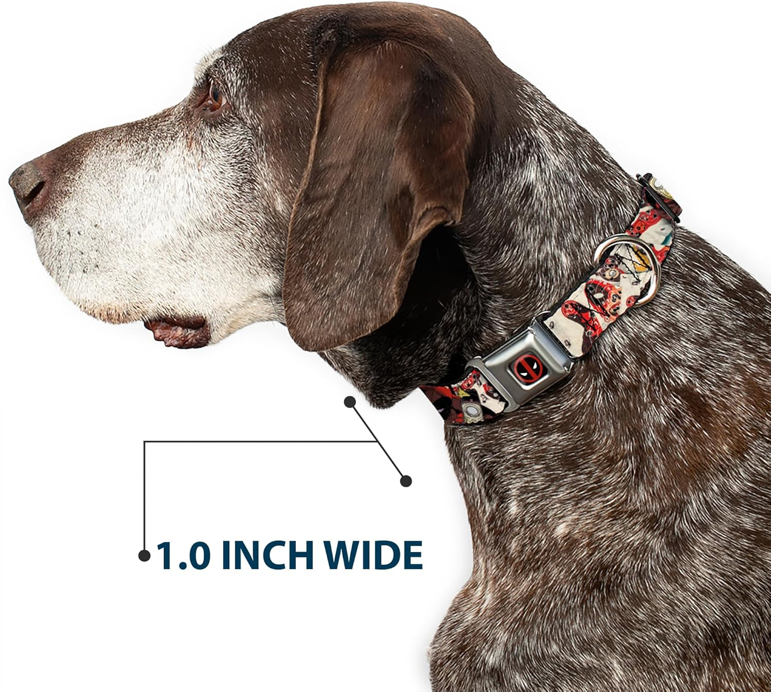 Buckle-Down Seatbelt Buckle Dog Collar - Deadpool Shooting/Targets - 1.5" Wide - Fits 18-32" Neck - Large image number 6