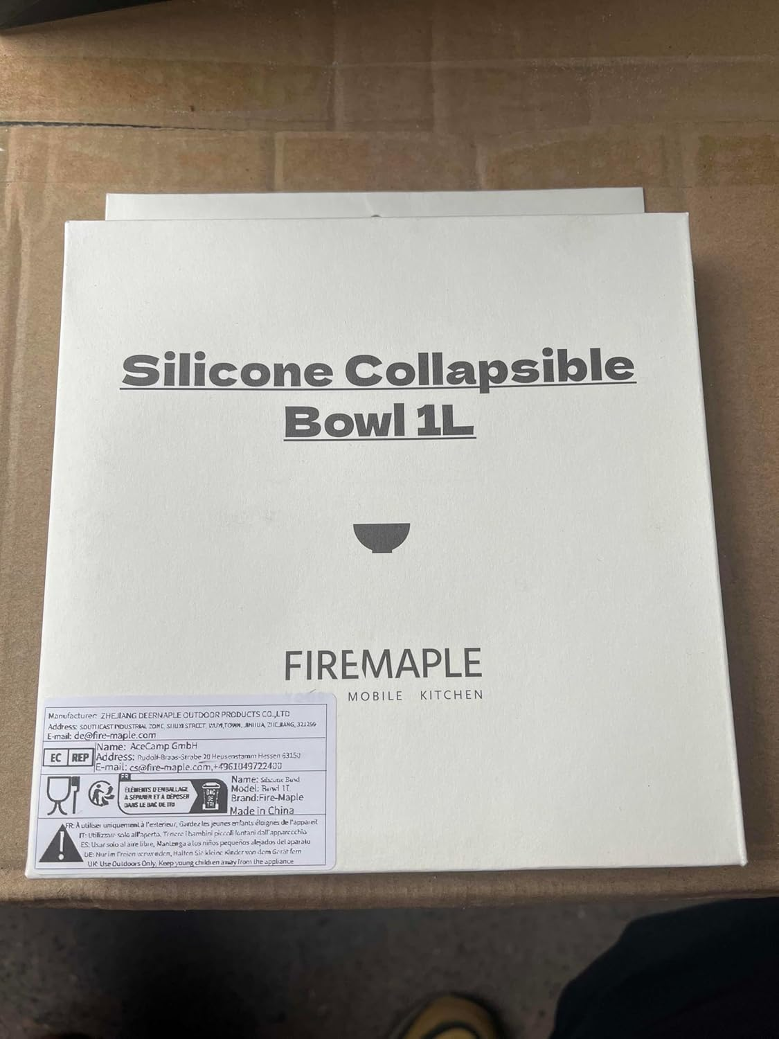 Fire-Maple Collapsible Camping Bowl | Portable Silicone Bowl with Lid | Hot-And-Cold Dinnerware for Backpacking Camping Travel Hiking (1000Ml)