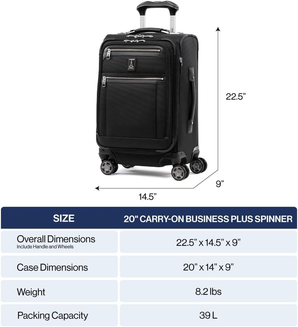 Travelpro Luggage Platinum Elite 20" Carry-On Expandable Business Spinner W/Usb Port - Vintage Grey image number 2