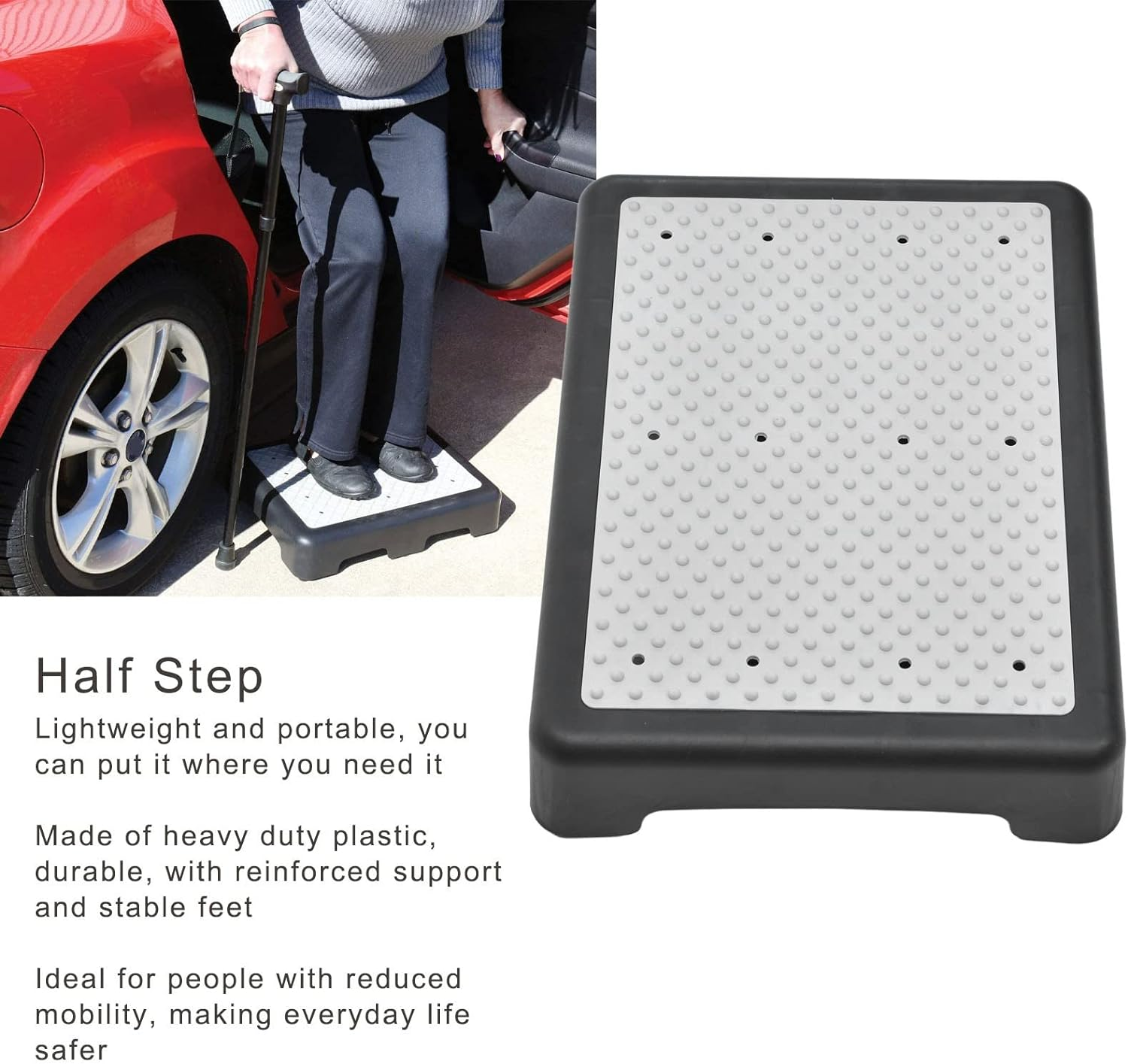 Mobility Step Stool Slip Half Step Stackable Elderly Half Outdoor Riser Stool for Household Garden - Stepstools image number 5