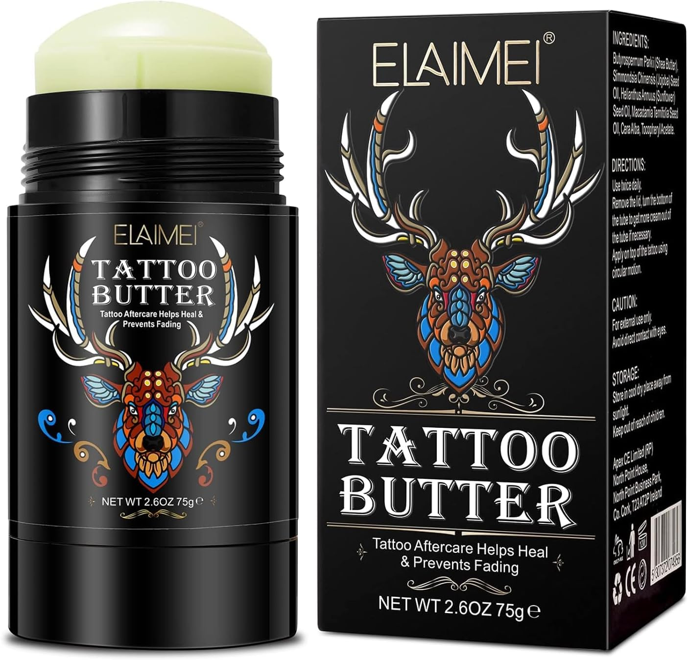 Tattoo Aftercare Butter Balm,2.6 Oz Tattoo Aftercare Healing Brightener for Color Enhance,Protects New Tattoos and Rejuvenates Older Tattoos,Natural Organic Tattoo Cream (1 Pcs | 2.6 Oz) image number 1