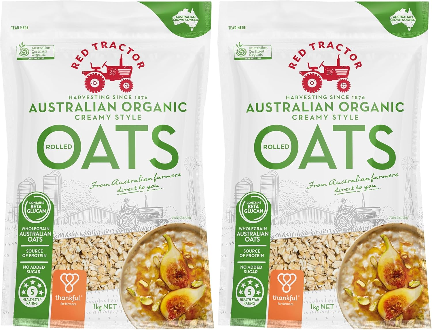 Red Tractor Foods Australian Organic Creamy Style Rolled Oats 1Kg image number 4