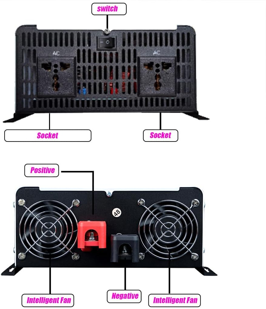 Metal Car Pure Sine Wave Inverter 5000W Max Pure Sine Wave Inverter Converter 5000 Watts Power Inverter Peak Convenient, 24V to 220V image number 6