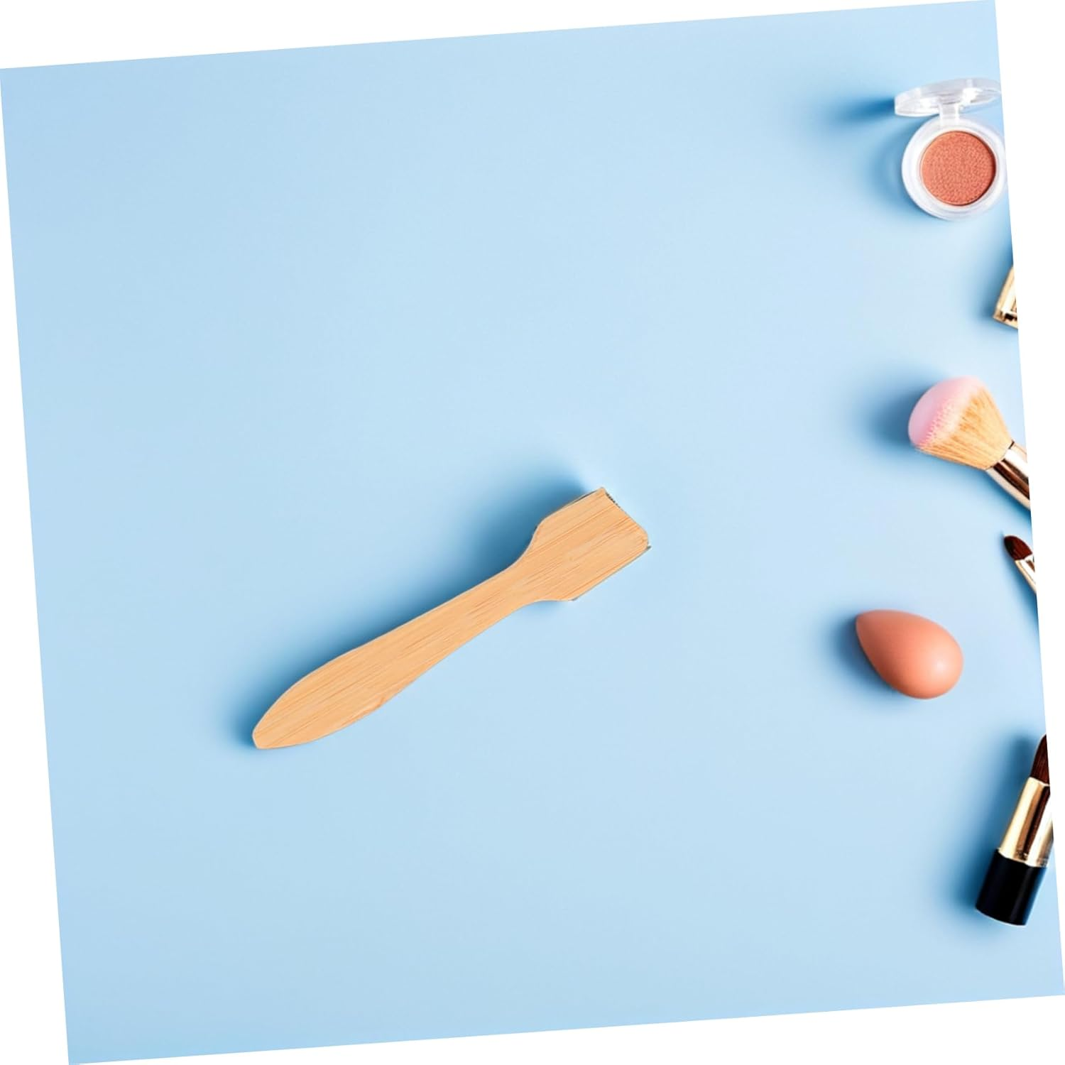 COMPUKAS 5Pcs Mini Bamboo Makeup Spatula Lightweight Portable Cosmetic Scraper for Beauty Routine Easy to Clean Applicator Suitable for All Skin Types image number 6