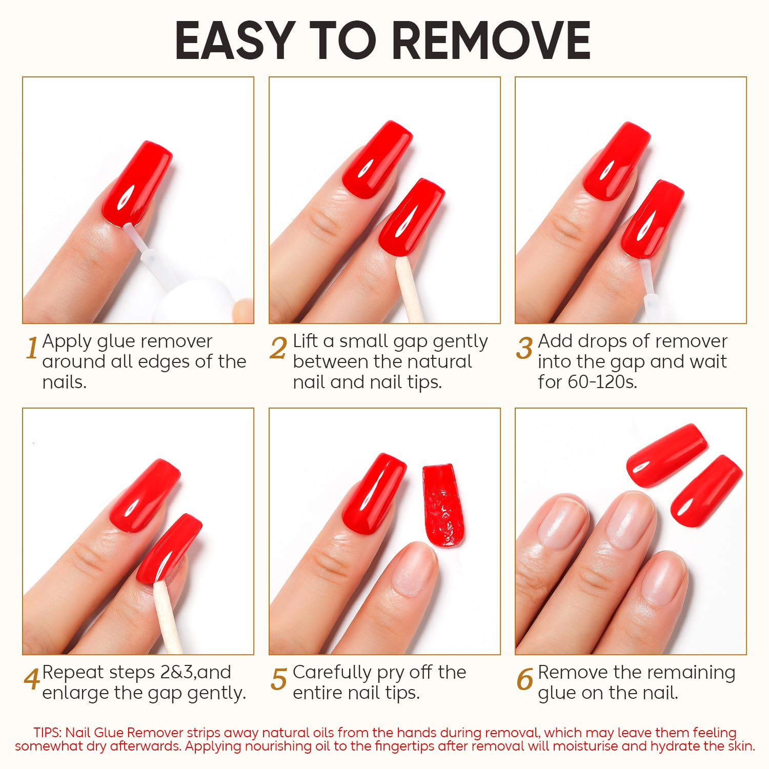 Nicedeco Nail Glue and Remover Set for Press on Nails, Ultra-Strong Medical Grade Formula for Fake Nails, Brush-On Application for Nail Tips, Fast-Acting, 2 X 10Ml/0.33 Fl.Oz Bottles image number 6