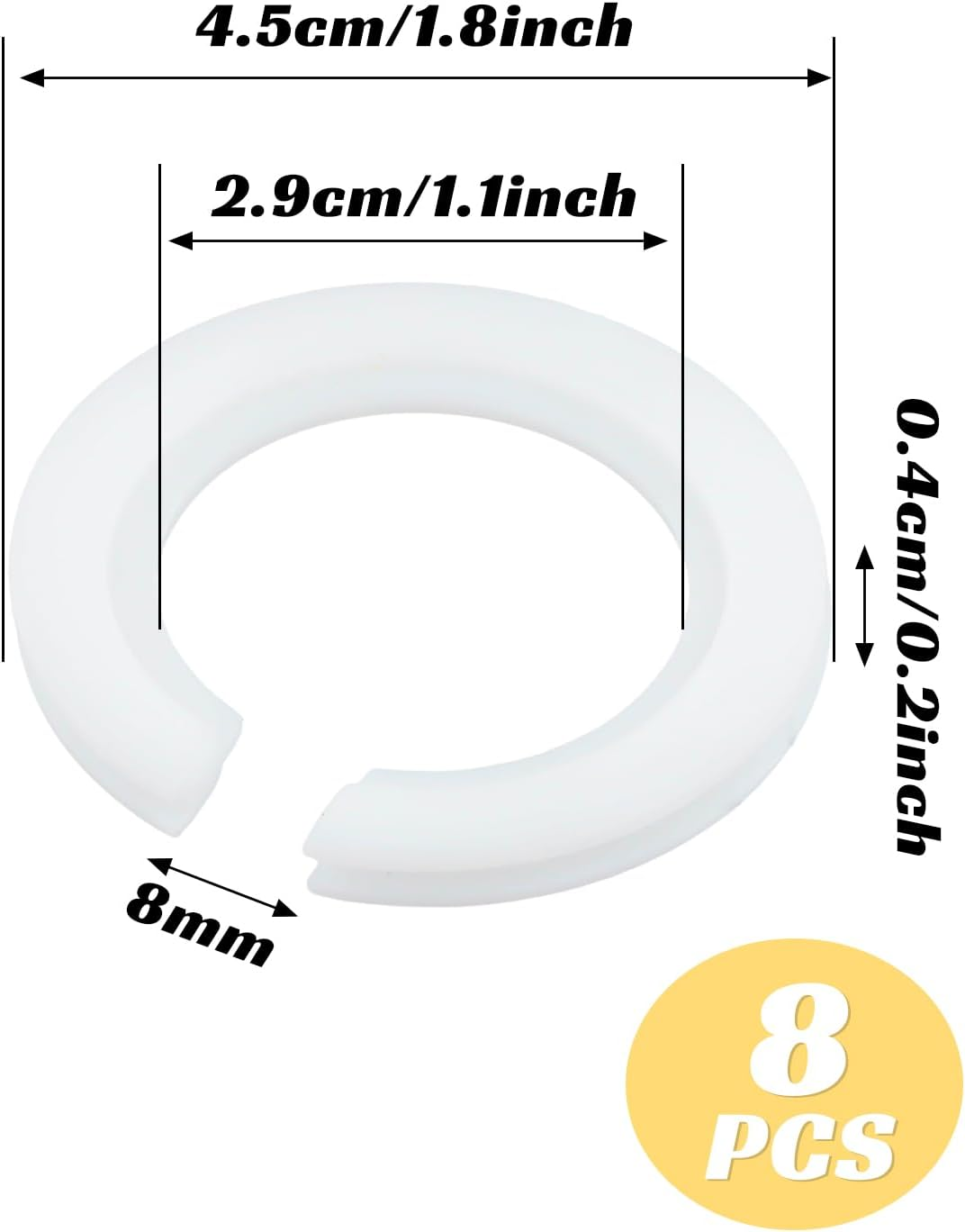 Lampshade Ring Converter, 8 Pieces E27 to E14 Lampshade Reducing Ring Adapter, Lamp Ring Reducing Ring for Fitting Screw Lampshades to Bayonet (White)