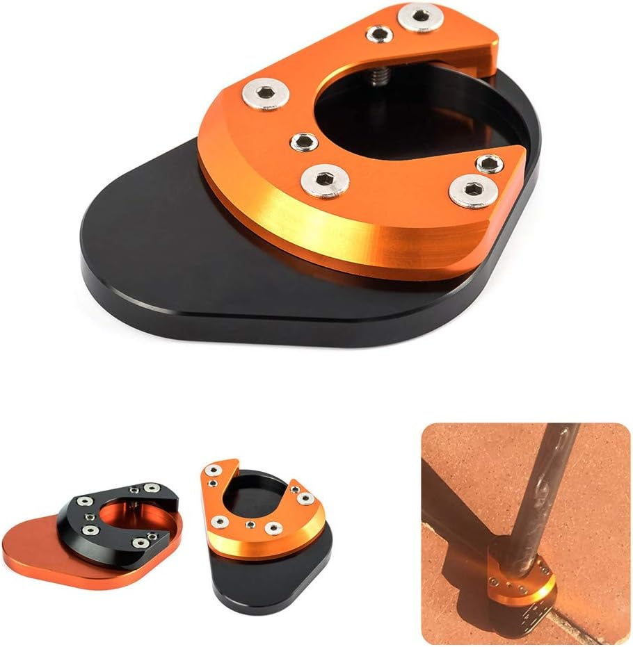 For KTM DUKE 390 13-15 DUKE 125/200 2015 Motorbike Side Stand Pad Plate Foot Enlarge Plate Pad for RC 390 2014-2015 RC 125/200 2015 (Black) image number 1